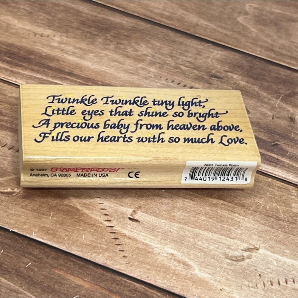 Twinkle Twinkle Little Light Baby Poem Rubber Stamp By Stampendous N061